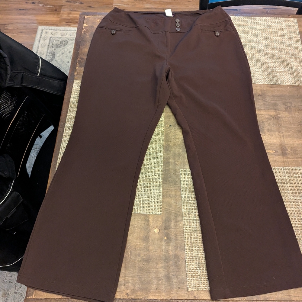 Joe Benbasset Stylish Brown Flare Leg Pants size 2x